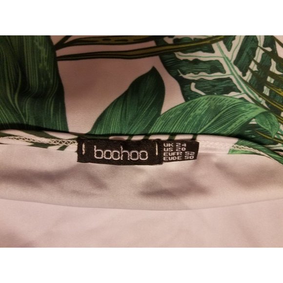 Boohoo Womens swim suit 2 piece size 20 Green Palm Print bikini - Picture 8 of 12
